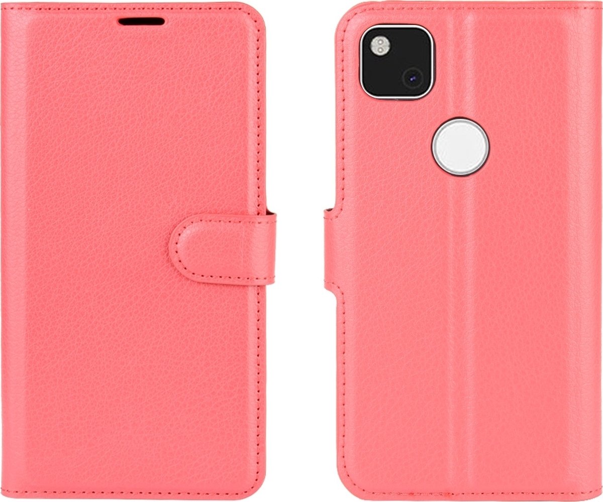 Mobigear Telefoonhoesje geschikt voor Google Pixel 4a Hoesje | Mobigear Classic Bookcase Portemonnee | Pasjeshouder voor 3 Pasjes | Telefoonhoesje voor Pinpas / OV Kaart / Rijbewijs - Rood