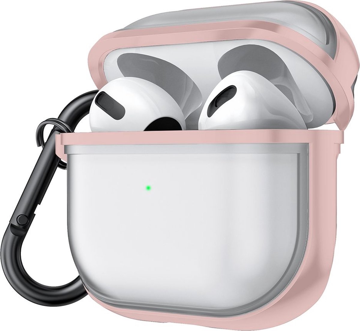Mobigear Shockproof TPU Hoesje voor Apple AirPods 3 - Transparant / Roze