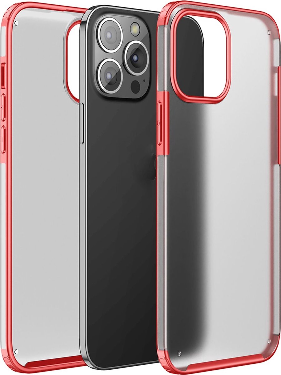 Mobigear Hoesje geschikt voor Apple iPhone 13 Pro Max Telefoonhoesje Hardcase | Mobigear Shockproof Backcover | Schokbestendig iPhone 13 Pro Max Telefoonhoesje | Anti Shock Proof - Rood