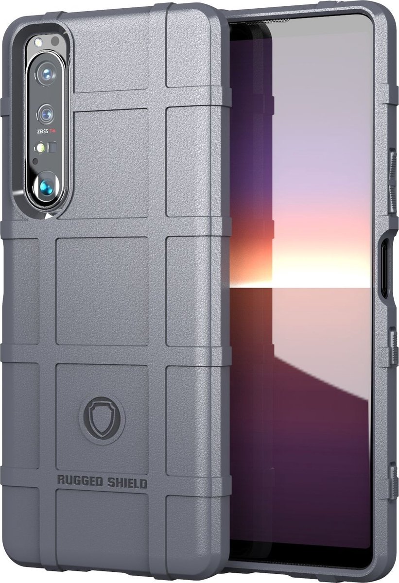Mobigear Hoesje geschikt voor Sony Xperia 1 III Telefoonhoesje Flexibel TPU | Mobigear Rugged Shield Backcover Shockproof | Schokbestendig Xperia 1 III Telefoonhoesje | Anti Shock Proof - Grijs