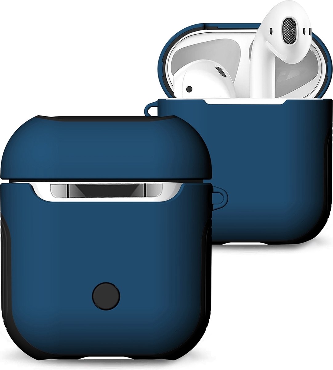 Mobigear Frosted Hoesje geschikt voor Apple AirPods 1 Hardcase Hoesje - Blauw