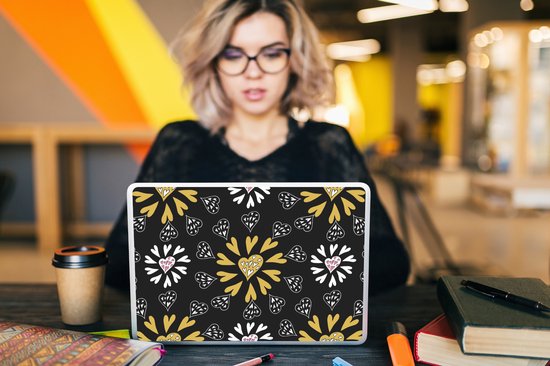 Sticker ordinateur portable - 12,3 pouces - Fille - Coeur - Motifs - Fille - Kids - Enfants