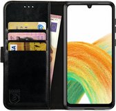Rosso Element Book Case Wallet Hoesje Geschikt voor Samsung Galaxy A33 | Portemonnee | 3 Pasjes | Magneetsluiting | Stand Functie | Zwart