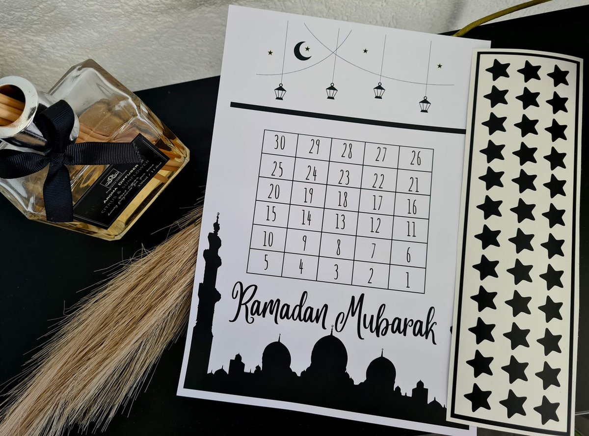 Ramadan kalender, 1 set Eid Mubarak adventskalender van hout, doe-het Ramadan kalender, 1 set Eid Mubarak adventskalender van hout, doe-het
