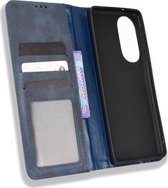 Mobigear Telefoonhoesje geschikt voor Motorola Edge X30 Hoesje | Mobigear Sensation Bookcase Portemonnee | Pasjeshouder voor 3 Pasjes | Telefoonhoesje voor Pinpas / OV Kaart / Rijbewijs - Blauw