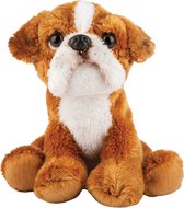 Pluche knuffel dieren Boxer hond 13 cm - Speelgoed knuffelbeesten - Honden soorten Boxers
