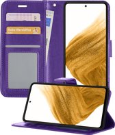 Samsung A53 Hoesje Book Case Hoes - Samsung Galaxy A53 Case Hoesje Wallet Cover - Samsung Galaxy A53 Hoesje - Paars