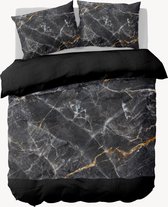 Y-NOT - Roy Donders Black Gold Marble - Dekbedovertrek - Katoensatijn - Tweepersoons - 200x200/220 cm - Zwart