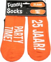 sokken Funny Socks 25 jaar katoen taupe one-size