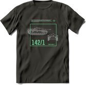 Stug 3 Tank Destroyer leger T-Shirt | Unisex Army Tank Kleding | Dames / Heren Tanks ww2 shirt | Blueprint | Grappig bouwpakket Cadeau - Donker Grijs - M