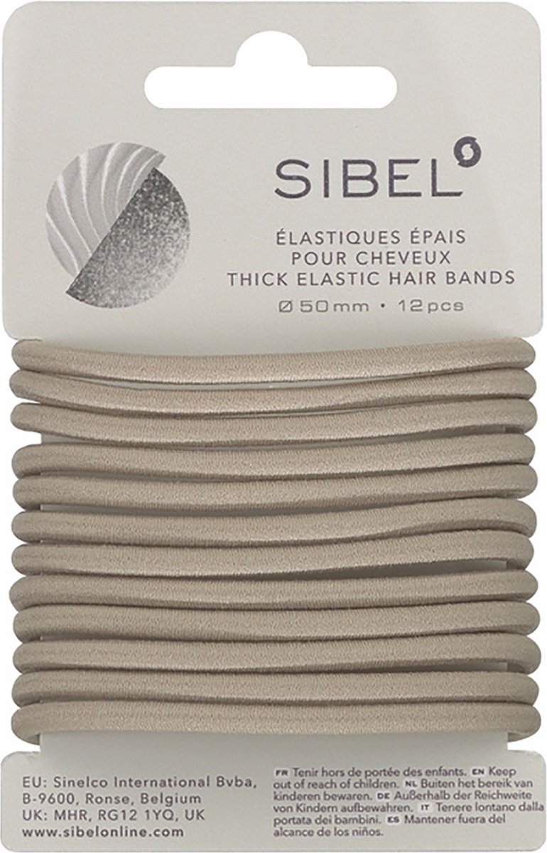 Sibel - Thick Elastic Hair Bands - Blonde - 12 Stuks