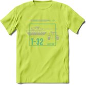 T32 Heavy tank leger T-Shirt | Unisex Army Tank Kleding | Dames / Heren Tanks ww2 shirt | Blueprint | Grappig bouwpakket Cadeau - Groen - L