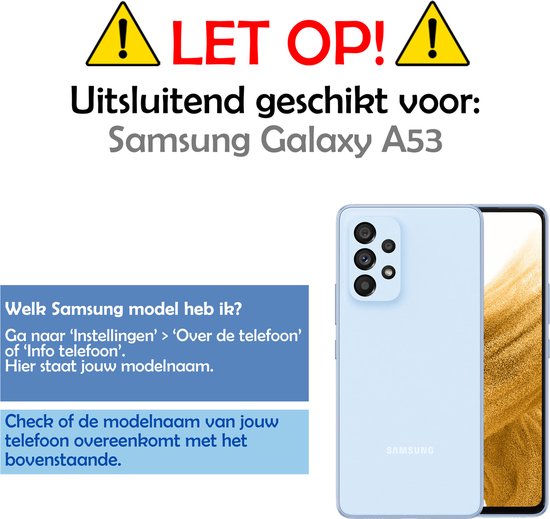 Coque Samsung A53 avec 2x protections d'écran - Coque Samsung Galaxy A53 - Coque Samsung A53 en Siliconen avec 2x protections d'écran - Jaune