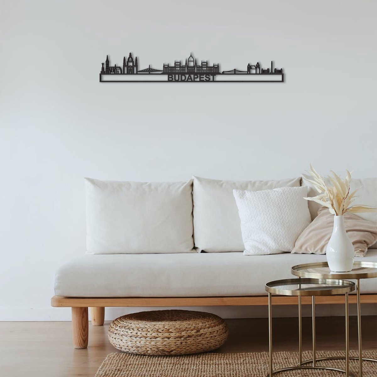 Skyline Budapest Zwart Mdf 130 Cm Wanddecoratie Voor Aan De Muur Met Tekst City Shapes