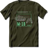 M18 Hellcat leger T-Shirt | Unisex Army Tank Kleding | Dames / Heren Tanks ww2 shirt | Blueprint | Grappig bouwpakket Cadeau - Leger Groen - XL