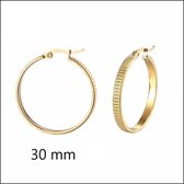 Aramat jewels ® - Bewerkte oorringen frankrijk goudkleurig 30mm chirurgisch staal