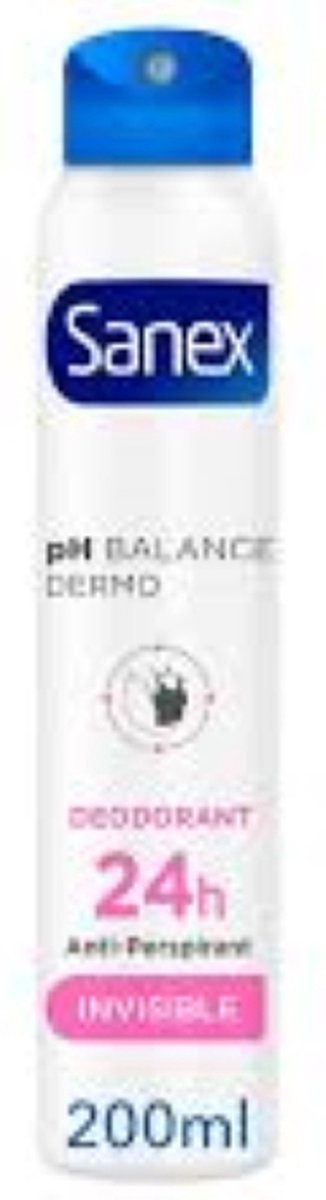 Sanex Deodorant Deospray Dermo Invisble XL - Voordeelverpakking 6 X 200 ml