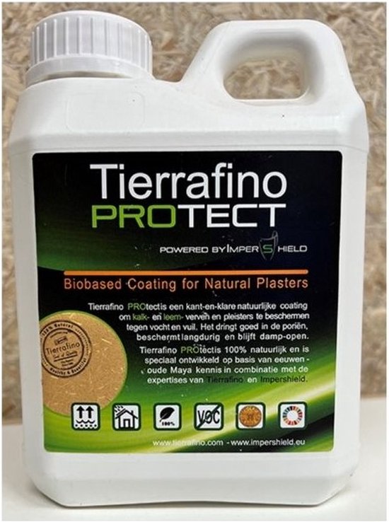 Tierrafino PROtect - Waterbestendige verf - Waterdichte coating - Transparant - Natuurlijke grondstoffen - 1 Liter - Tierrafino