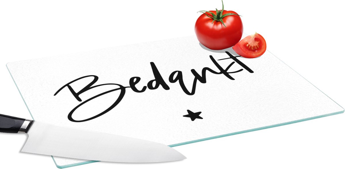 Glazen Snijplank - 39x28 - Spreuken - Quotes - Bedankt - Collega - Snijplanken Glas