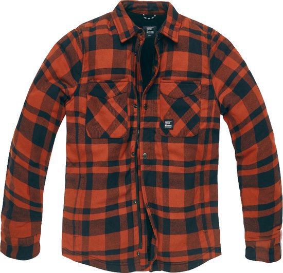 Vintage Industries Holzfäller-Jacke Darwin Shirt-Jacket Orange Check-M