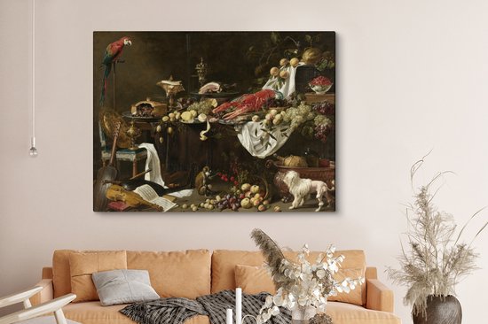 Toile Peinture Pronk nature morte - 160x120 cm - Décoration murale XXL