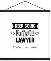 Porte-affiche avec affiche - Affiche scolaire - Citation - Avocats - Étudiants - 40x40 cm - Lattes noires