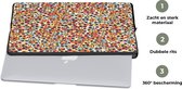 Laptophoes 17 inch - Bloemen - Bohemian - Cirkel - Patroon - Laptop sleeve - Binnenmaat 42,5x30 cm - Zwarte achterkant