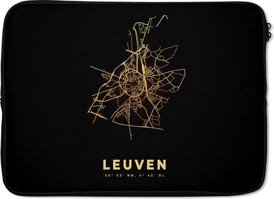 Housse pour ordinateur portable 14 pouces - Louvain - België - Plan de la  ville - Or -... | bol.