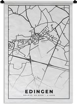 Tapisserie - Tapisserie - Plan de Ville - Carte - België - Zwart Wit - Enghien - Carte - 90x135 cm - Tapisserie