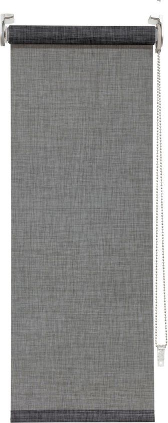 INSPIRE - Zij-trekgordijn Schermzonwering PUEBLA - PARIJS - B.55 x H.190 cm - Grijs - Warmte-isolerend - Raamgordijn