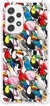 Anti-shock Hoesje met foto Geschikt voor Samsung Galaxy A53 5G Telefoon Hoesje met doorzichtige rand Birds