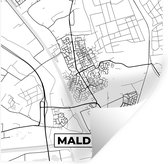 Muurstickers - Sticker Folie - Malden - Plattegrond - Stadskaart - Kaart - Nederland - Zwart Wit - 80x80 cm - Plakfolie - Muurstickers Kinderkamer - Zelfklevend Behang - Zelfklevend behangpapier - Stickerfolie