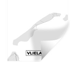 Muurstickers - Sticker Folie - Kaart - Vlieland - Eiland - Plattegrond - Stadskaart - 50x50 cm - Plakfolie - Muurstickers Kinderkamer - Zelfklevend Behang - Zelfklevend behangpapier - Stickerfolie