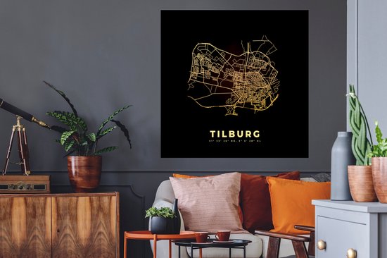 Stickers muraux - Plan de la ville - Tilburg - Carte - Carte - 100x100 cm - Feuille adhésive XXL