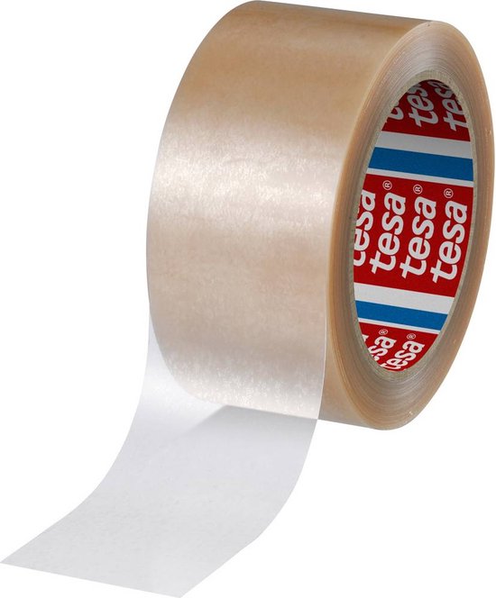 Tesa Pack® eco & Strong verpakkingstape, 66m x 50mm, groen met bedrukking, pak à 6 stuks