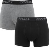 O'Neill boxers plain 2P zwart & grijs - XL