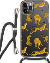 Case Company® - iPhone 11 Pro hoesje met Koord - Luipaard - Telefoonhoesje met Zwart Koord - Extra Bescherming aan alle Kanten en Over de Schermrand