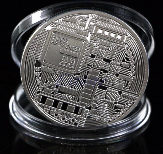 Thumbnail van een extra afbeelding van het spel Bitcoin verzamelmunt - Munten - Crypto - Coin - Token - Souvenir - Met beschermhoes - zilver