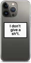 Case Company® - iPhone 13 Pro hoesje - Don't give a shit - Soft Cover Telefoonhoesje - Bescherming aan alle Kanten en Schermrand