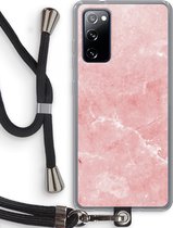 Case Company® - Samsung Galaxy S20 FE / S20 FE 5G hoesje met Koord - Roze marmer - Telefoonhoesje met Zwart Koord - Bescherming aan alle Kanten en Over de Schermrand