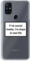 Case Company® - OnePlus Nord N10 5G hoesje - I'm dope - Soft Cover Telefoonhoesje - Bescherming aan alle Kanten en Schermrand