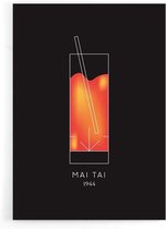 Walljar - Mai Tai Cocktail - Muurdecoratie - Poster