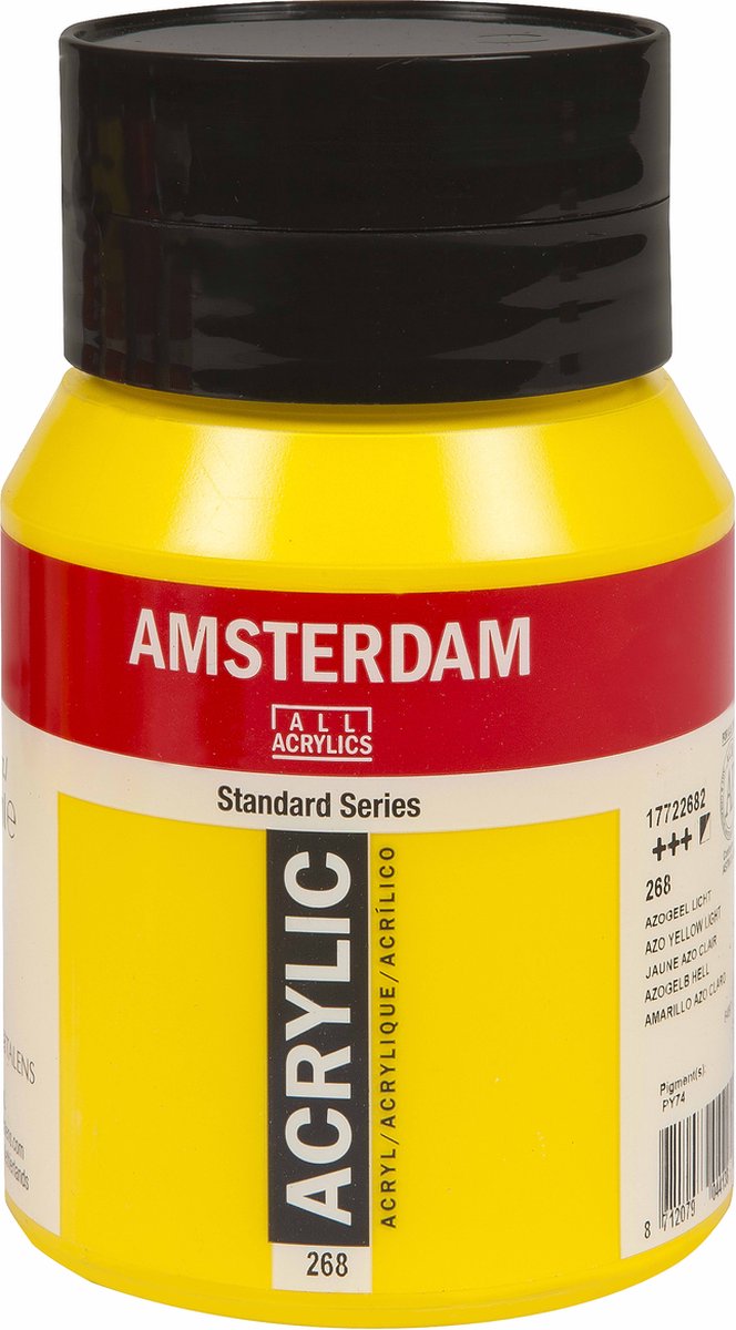Amsterdam standard series acrylverf pot 500 ml azogeel licht 268