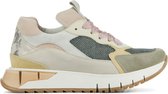 Softwaves Sneakers Dames - Lage sneakers / Damesschoenen - Leer - 84801     -  Beige combi - Maat 39.5