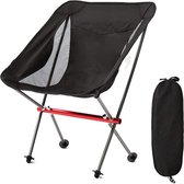 Kampeerstoel - Inklapbare Campingstoel - Vouwstoel - Opvouwbare Stoel - Picknick - Lichtgewicht - Zwart