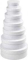 Ronde witte hobby of opslag dozen set in 7-formaten 8/10/12/14/16/18/21 cm diameter