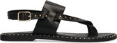 Sacha - Dames - Zwarte leren sandalen met studs - Maat 38