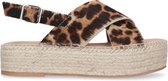 Sacha - Dames - Platform sandalen met luipaardprint - Maat 40
