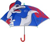 paraplu T-Rex jongens 76 cm microfiber blauw