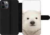Bookcase Geschikt voor iPhone 11 Pro Max telefoonhoesje - IJsbeer - Dieren - Wit - Kinderen - Jongens - Meisjes - Met vakjes - Wallet case met magneetsluiting